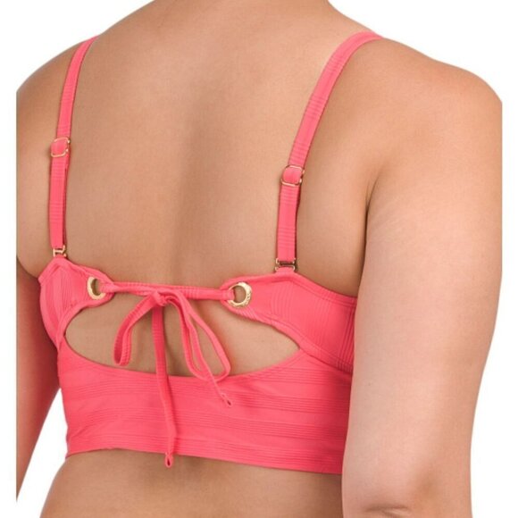 La Blanca Pink Bandeau Bikini Top - Picture 2 of 13